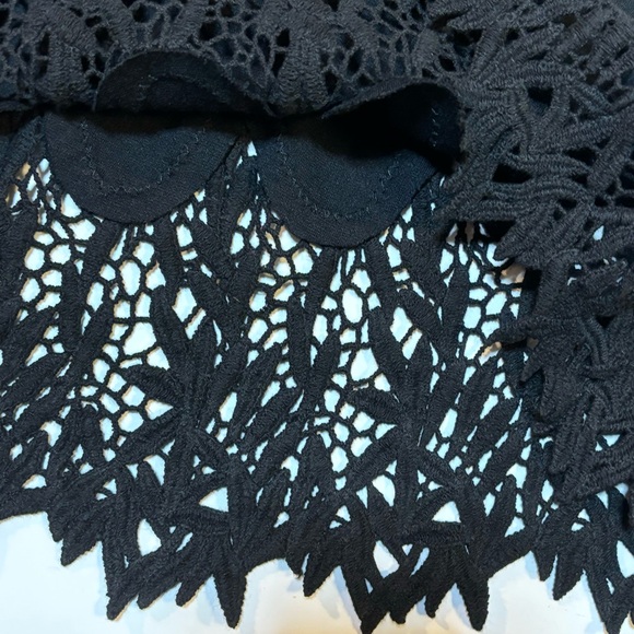 Free People Forget Me Not Black Crochet Trim Dress S - Picture 9 of 10